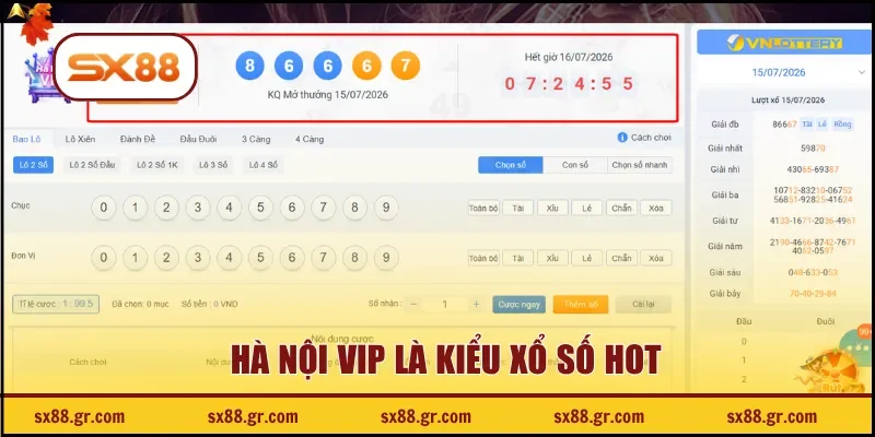 Hà Nội Vip là kiểu xổ số hot