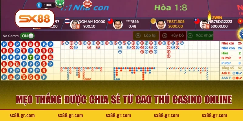 Mẹo thắng được chia sẻ từ cao thủ casino online