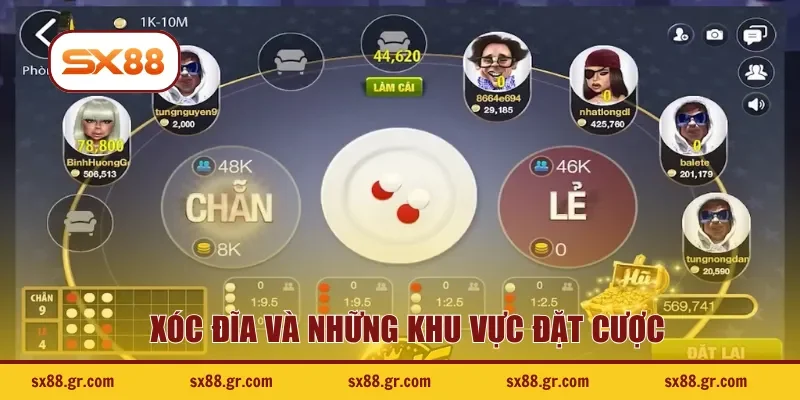 Xóc đĩa và những khu vực đặt cược